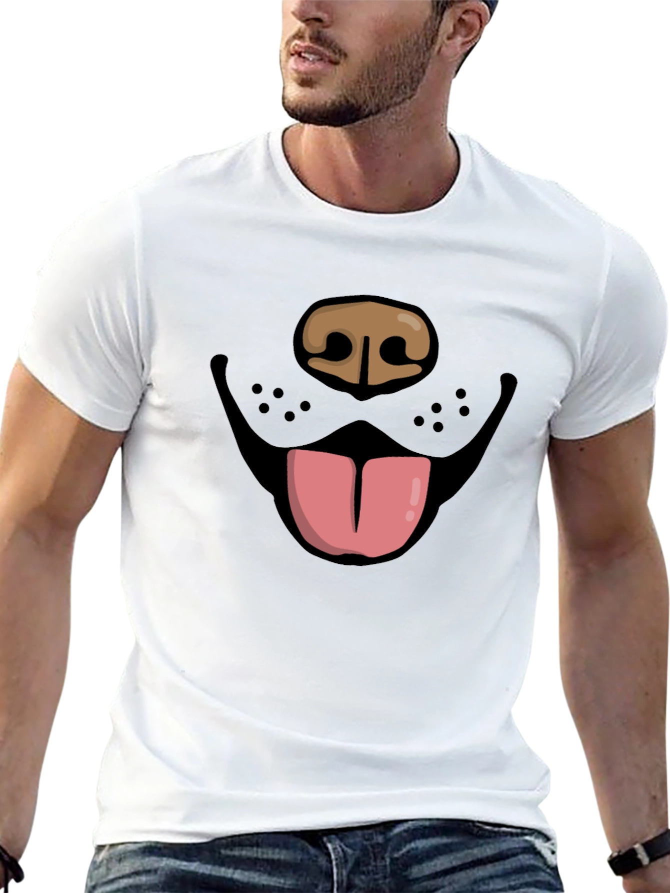 Funny Dog Face Graphic Tee - Black Unisex T-Shirt