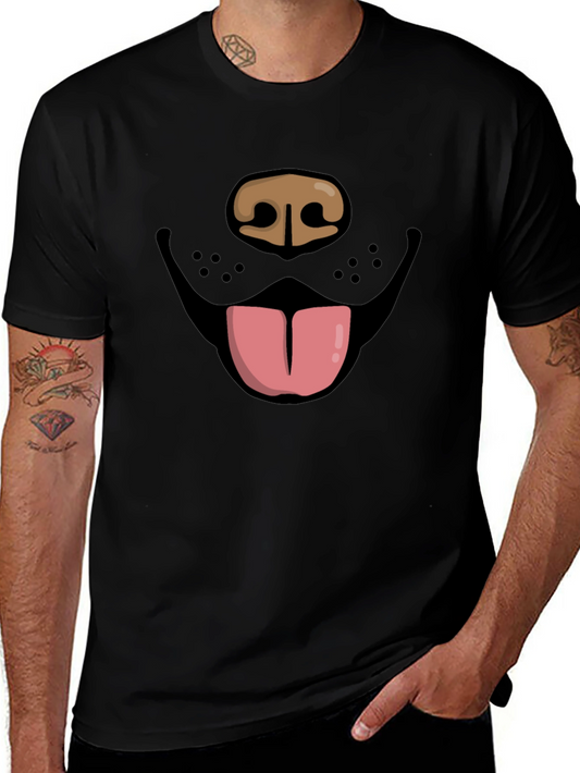 Funny Dog Face Graphic Tee - Black Unisex T-Shirt