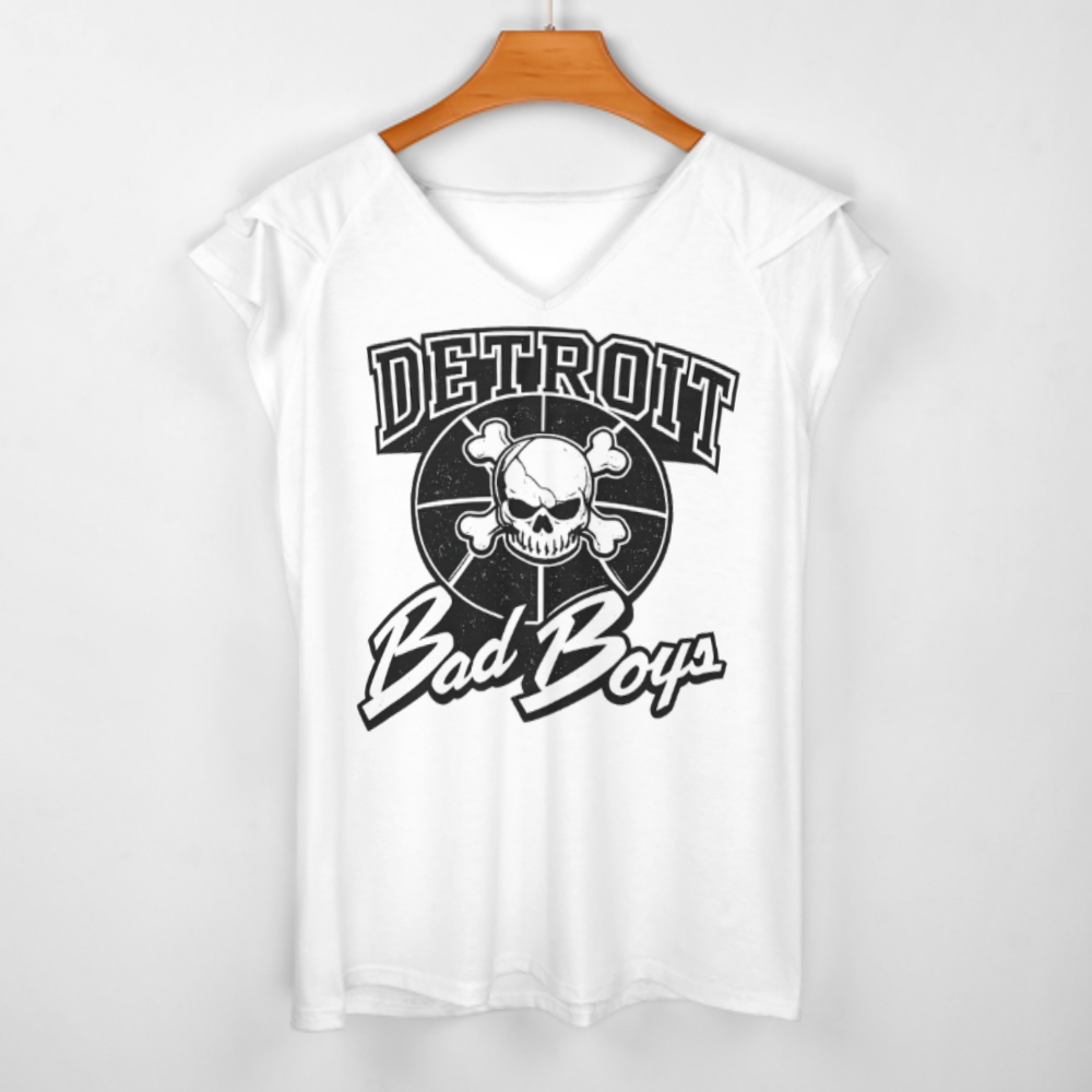 Detroit Bad Boys Skull Basketball Graphic T-Shirt – Vintage Streetwear Sports Style Tee(z246)