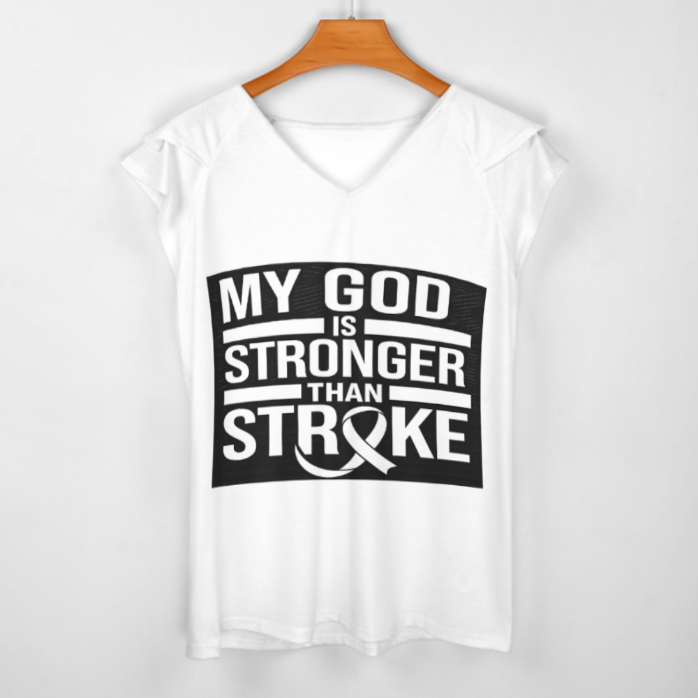 My God Is Stronger Than Stroke Awareness T-Shirt – Faith-Based Inspirational Support Graphic Tee(z243)