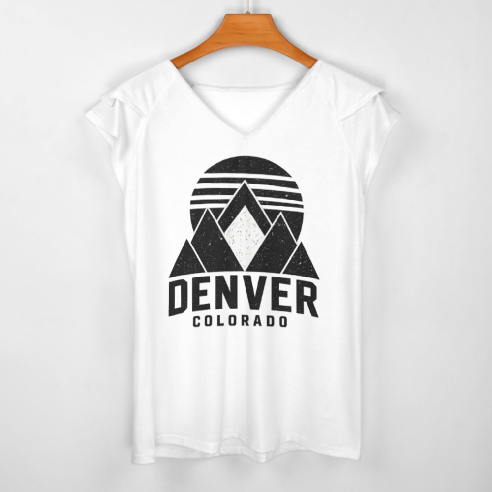 Denver Colorado Mountain Graphic T-Shirt – Retro Outdoor Adventure Nature Travel Tee(z244)