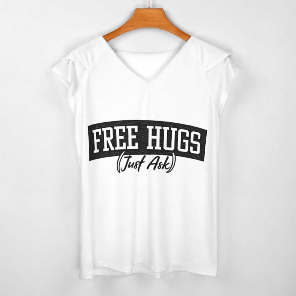 Free Hugs (Just Ask) Graphic T-Shirt – Funny Positive Quote Tee for Casual Streetwear(z242)