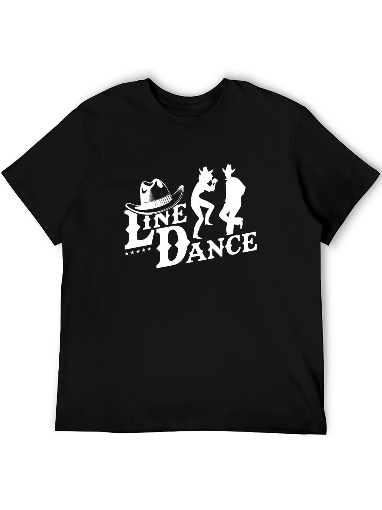 Line Dance Graphic Tee - Black Cotton T-Shirt