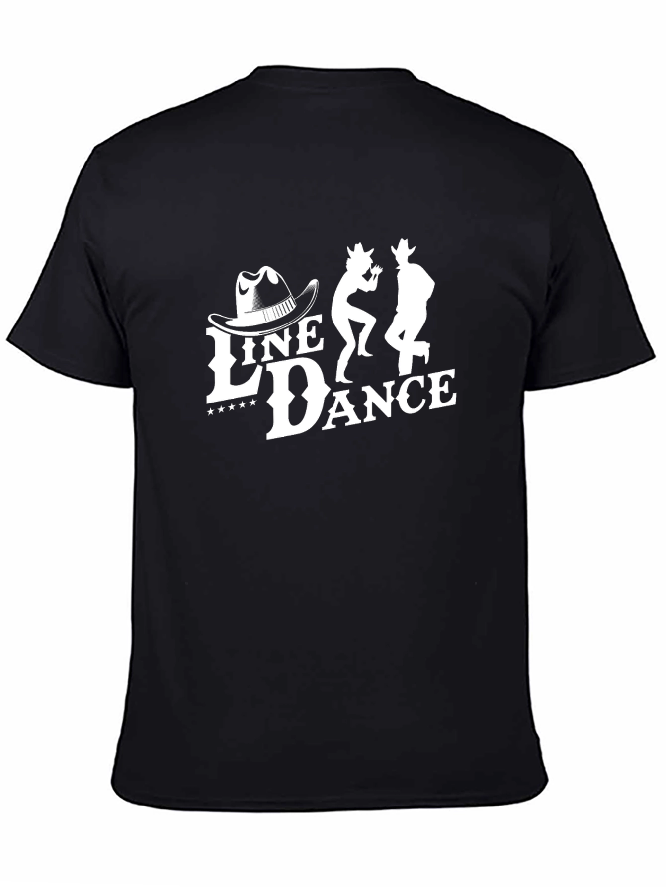 Line Dance Graphic Tee - Black Cotton T-Shirt