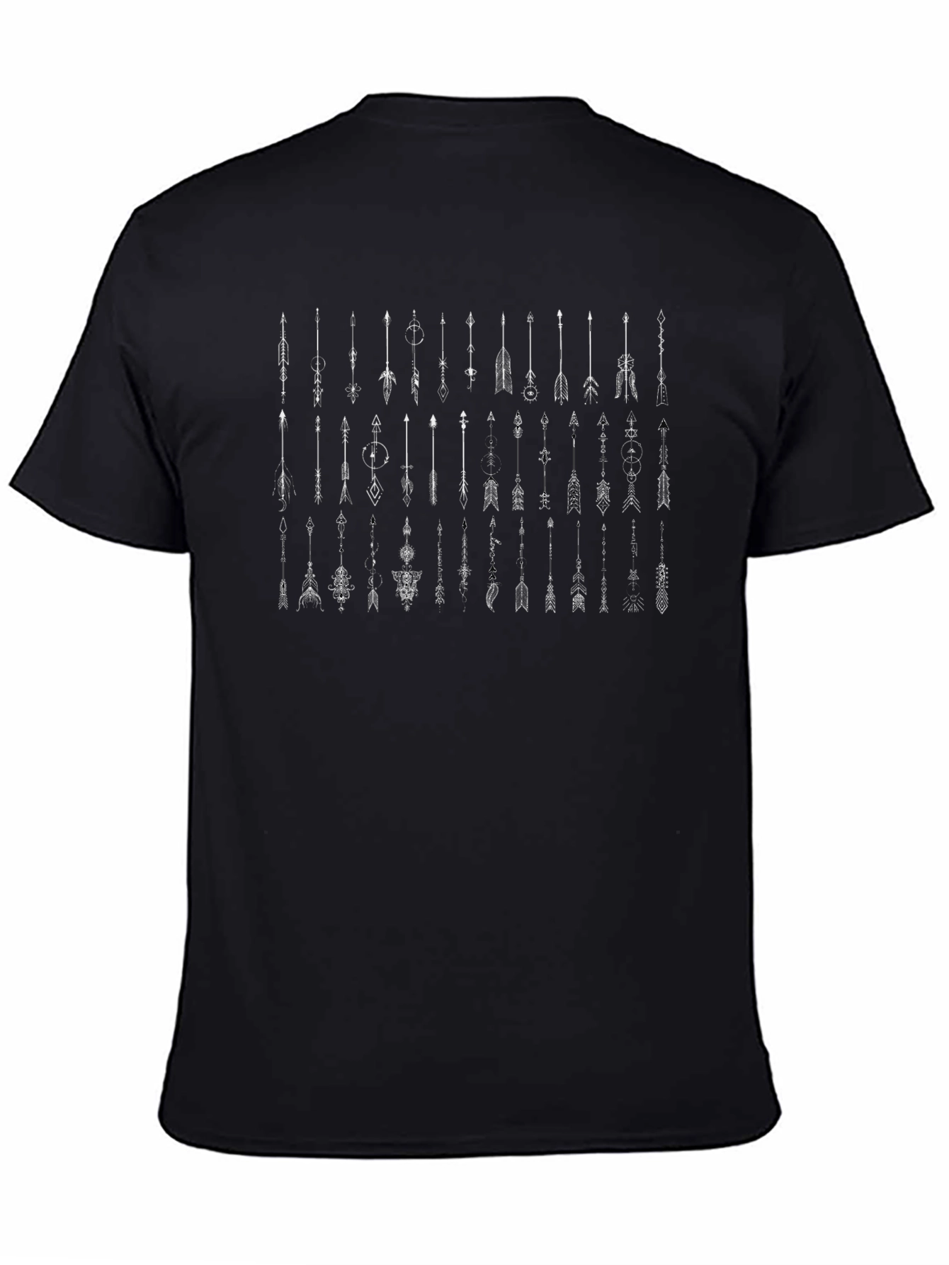 Tribal Arrows Graphic Print Mens Black T-Shirt