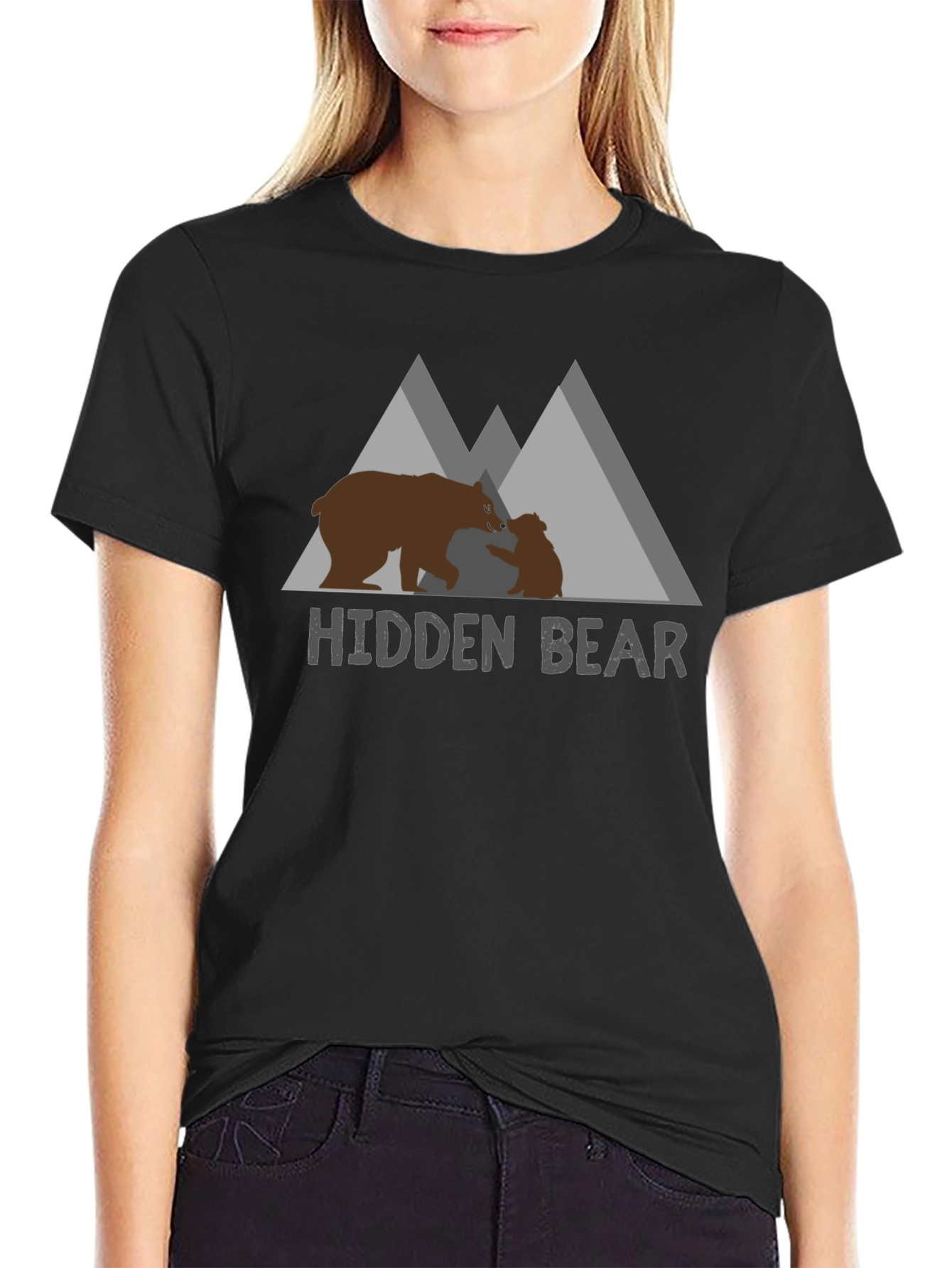 Hidden Bear Graphic Tee - Nature Lovers Comfort