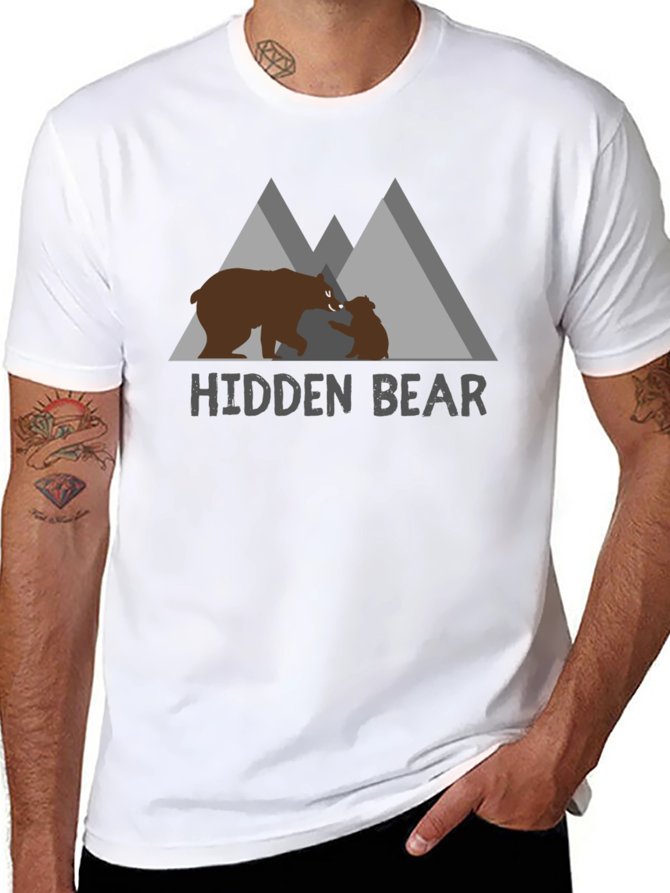 Hidden Bear Graphic Tee - Nature Lovers Comfort