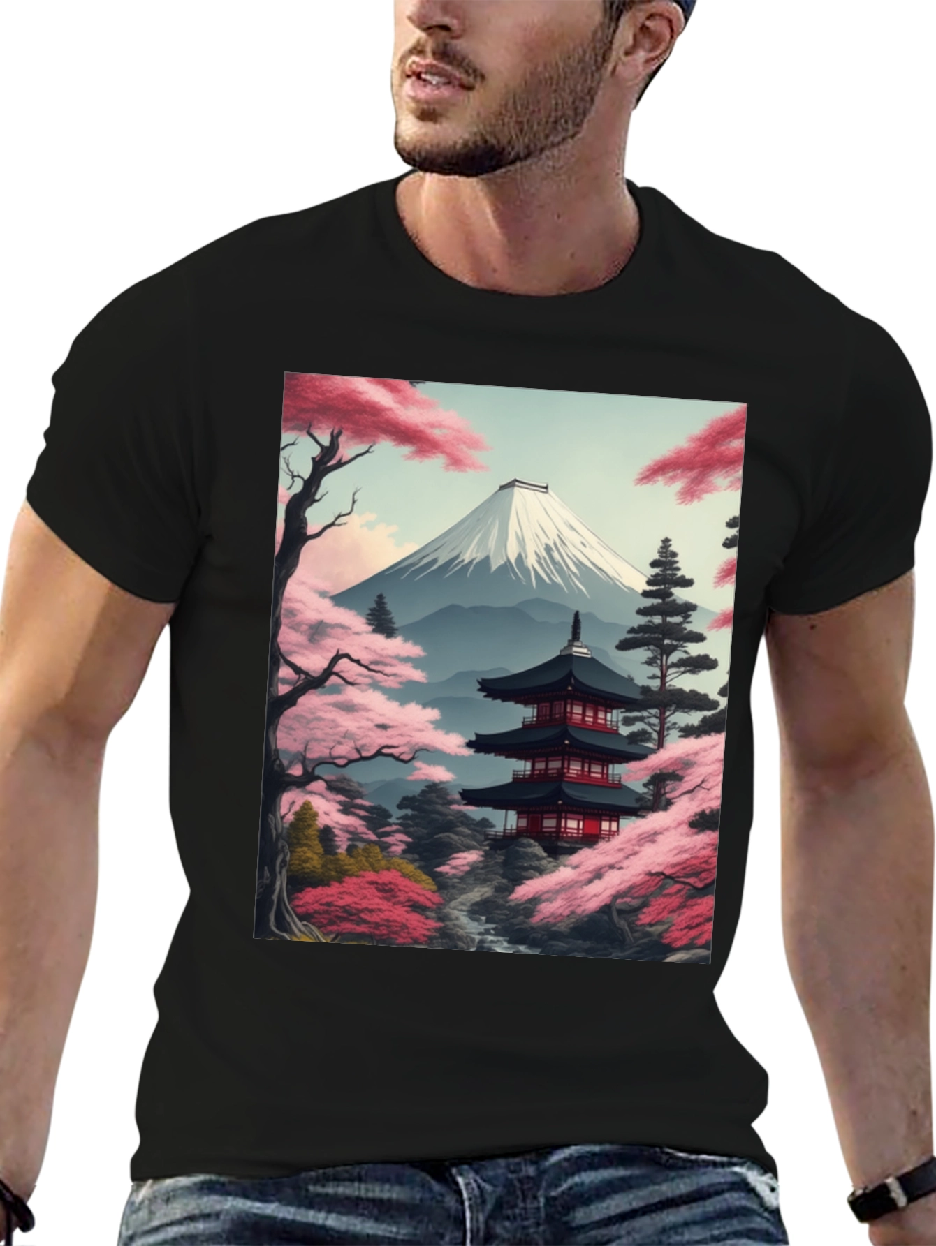 Mount Fuji Japan Art Graphic Tee