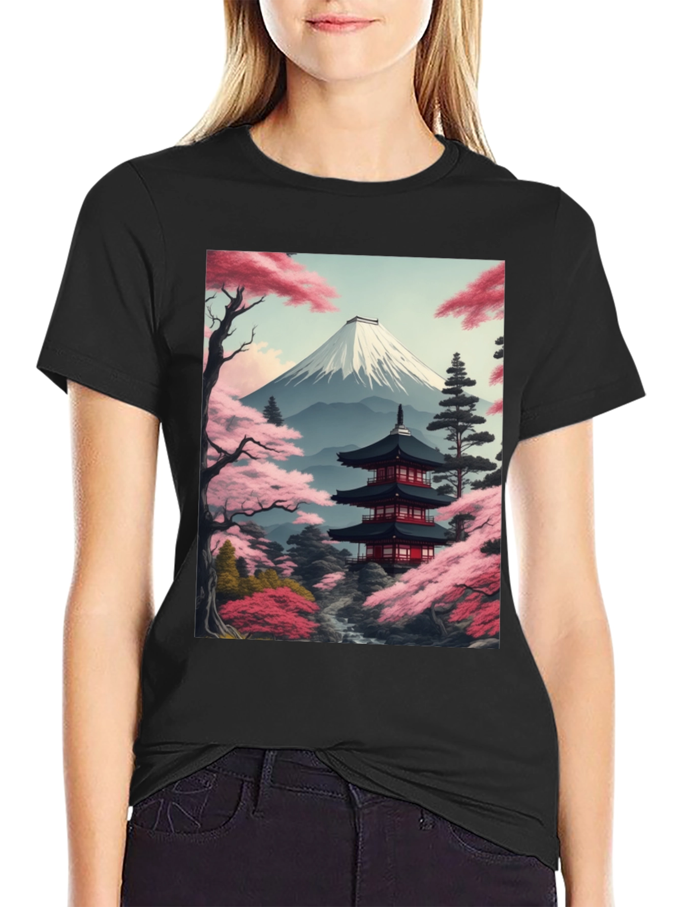 Mount Fuji Japan Art Graphic Tee
