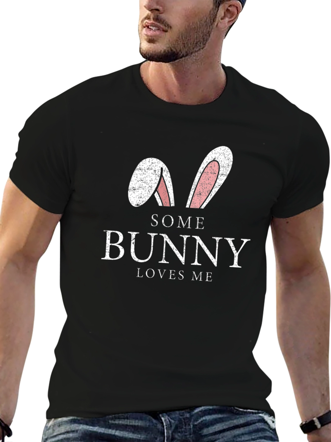 Some Bunny Loves Me Black T-Shirt