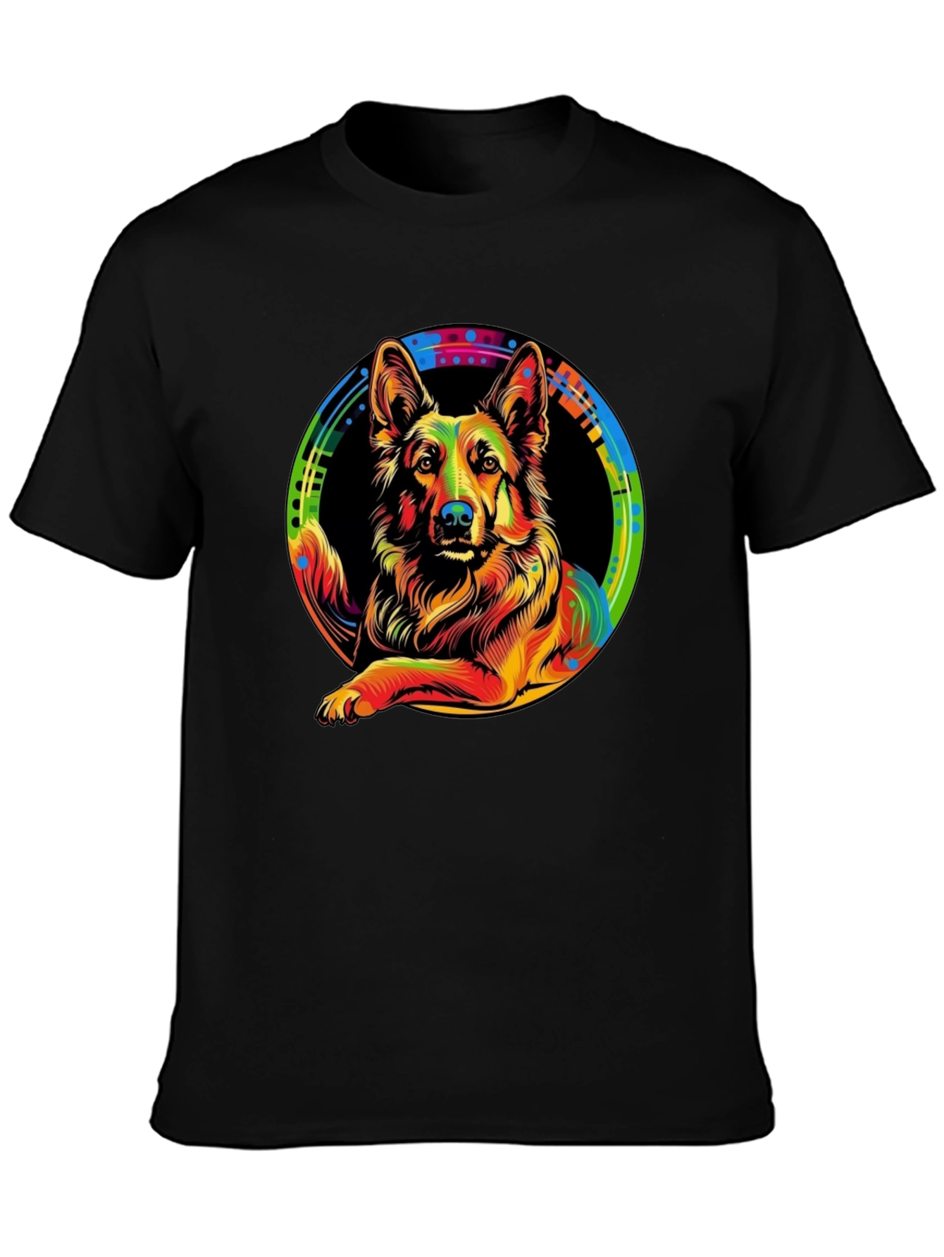 Vibrant German Shepherd Graphic Tee - Unique Design