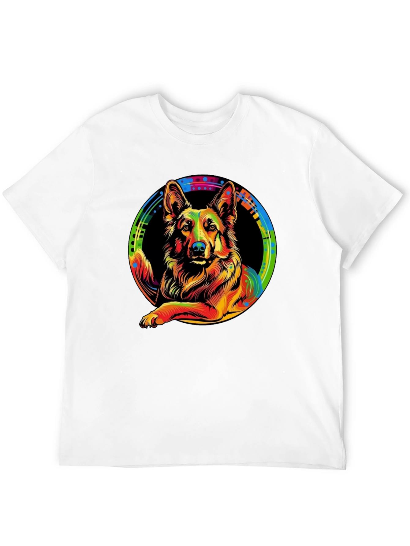 Vibrant German Shepherd Graphic Tee - Unique Design