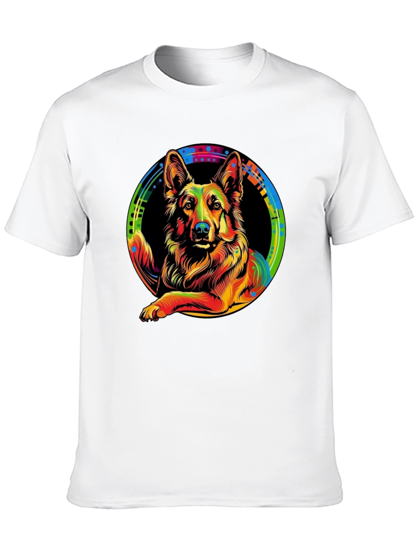 Vibrant German Shepherd Graphic Tee - Unique Design