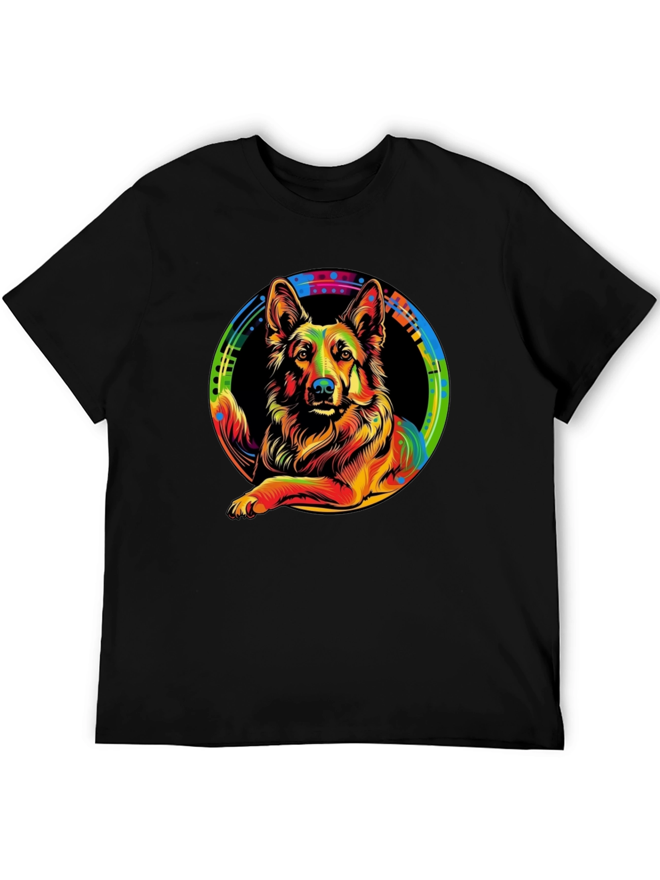 Vibrant German Shepherd Graphic Tee - Unique Design