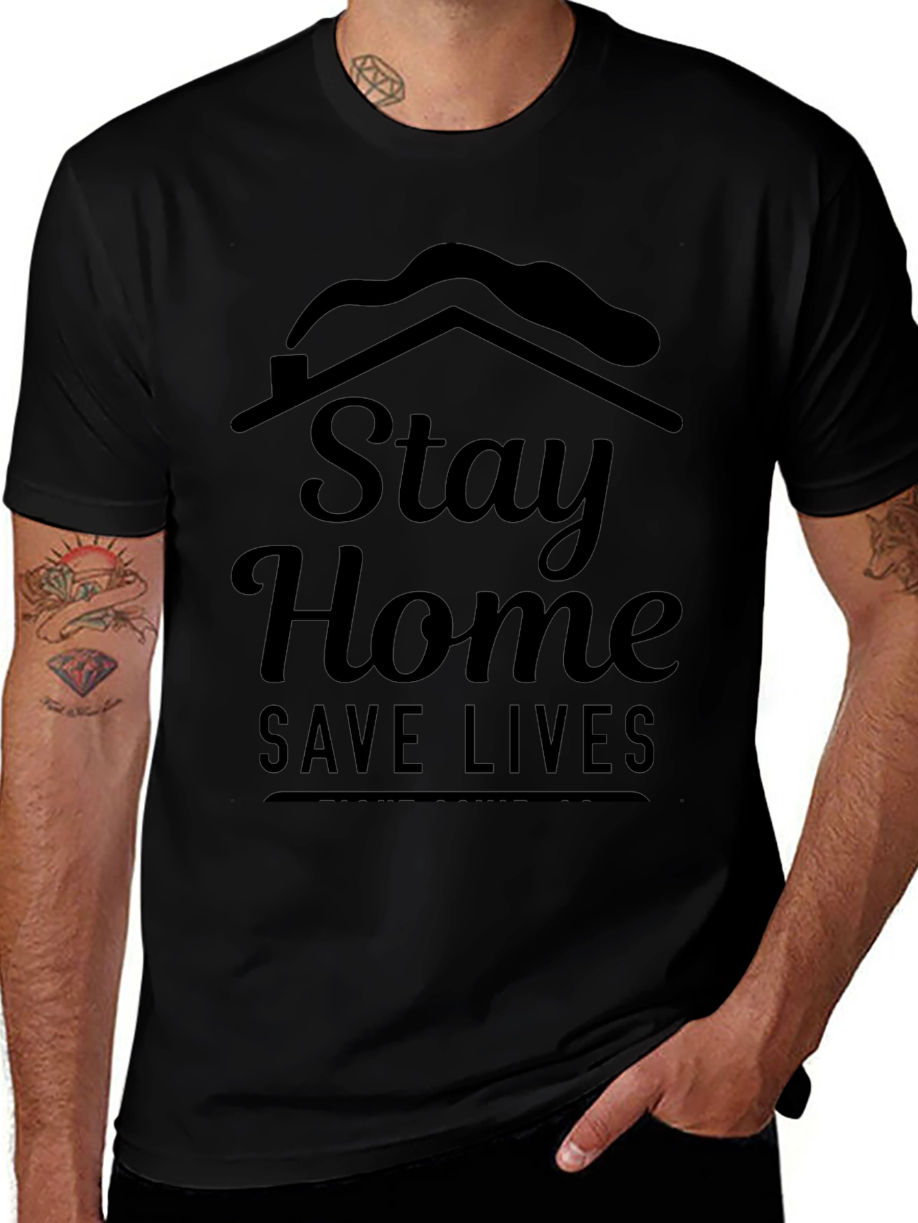 Stay Home Save Lives Graphic T-Shirt