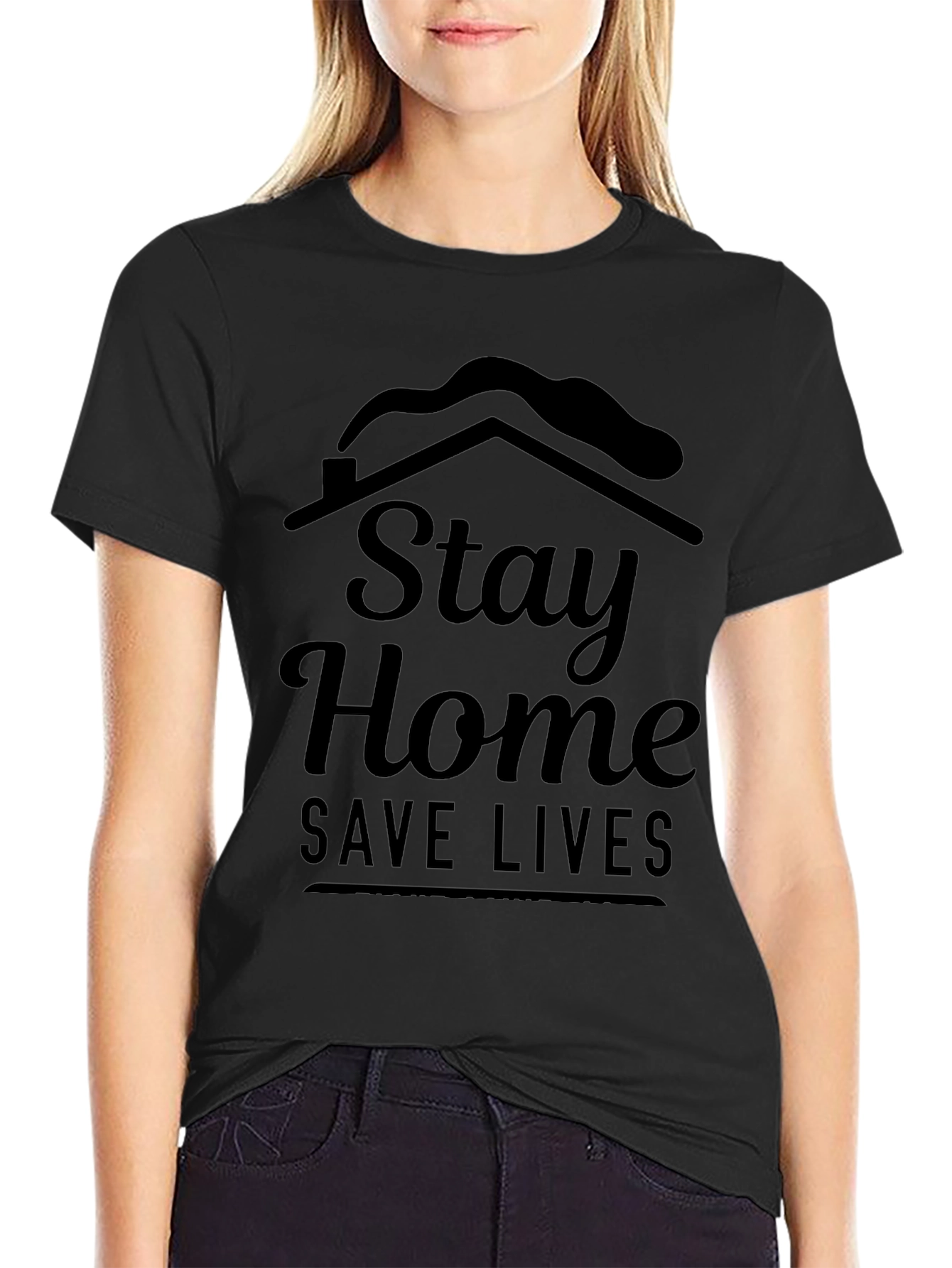 Stay Home Save Lives Graphic T-Shirt