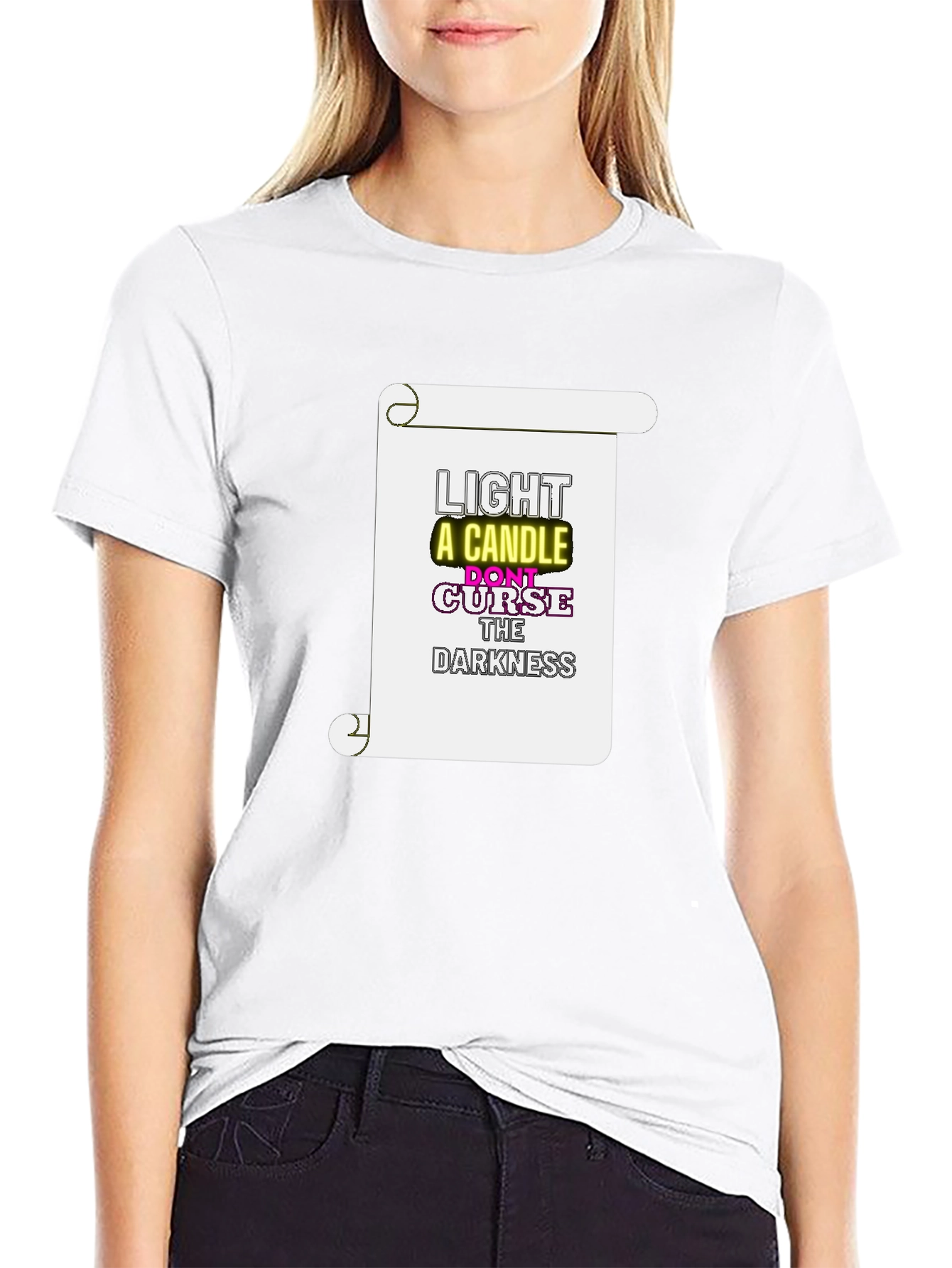 Inspirational Graphic Print Crew Neck T-Shirt