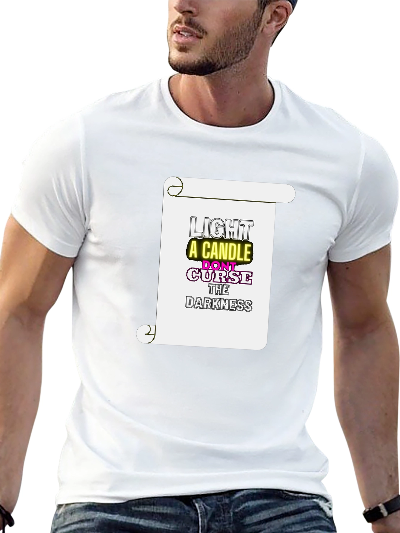 Inspirational Graphic Print Crew Neck T-Shirt
