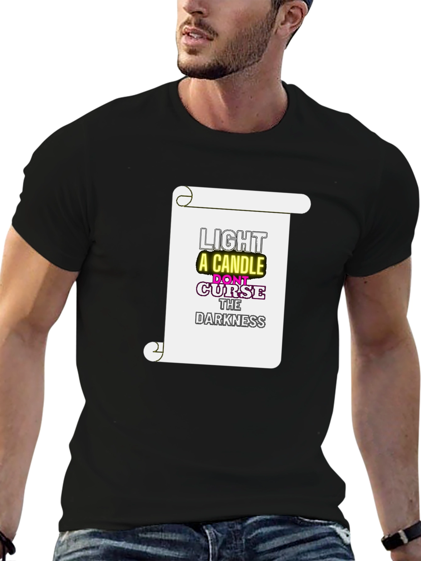 Inspirational Graphic Print Crew Neck T-Shirt