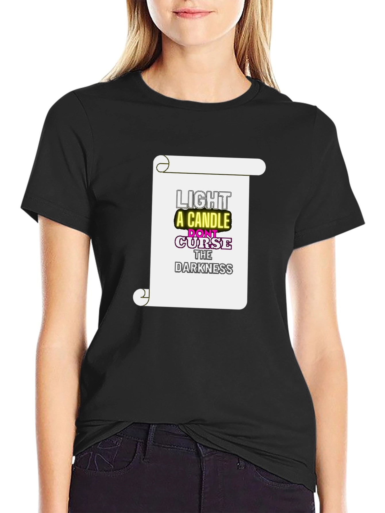 Inspirational Graphic Print Crew Neck T-Shirt