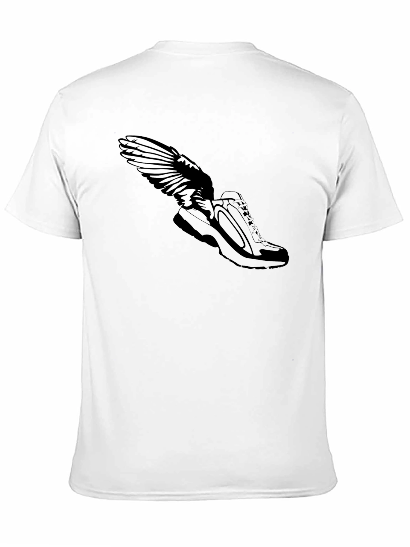 Winged Shoe Black T-Shirt - Fly High!