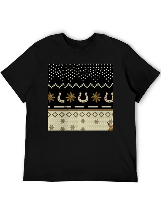 Ugly Sweater Western Horseshoe Black T-Shirt