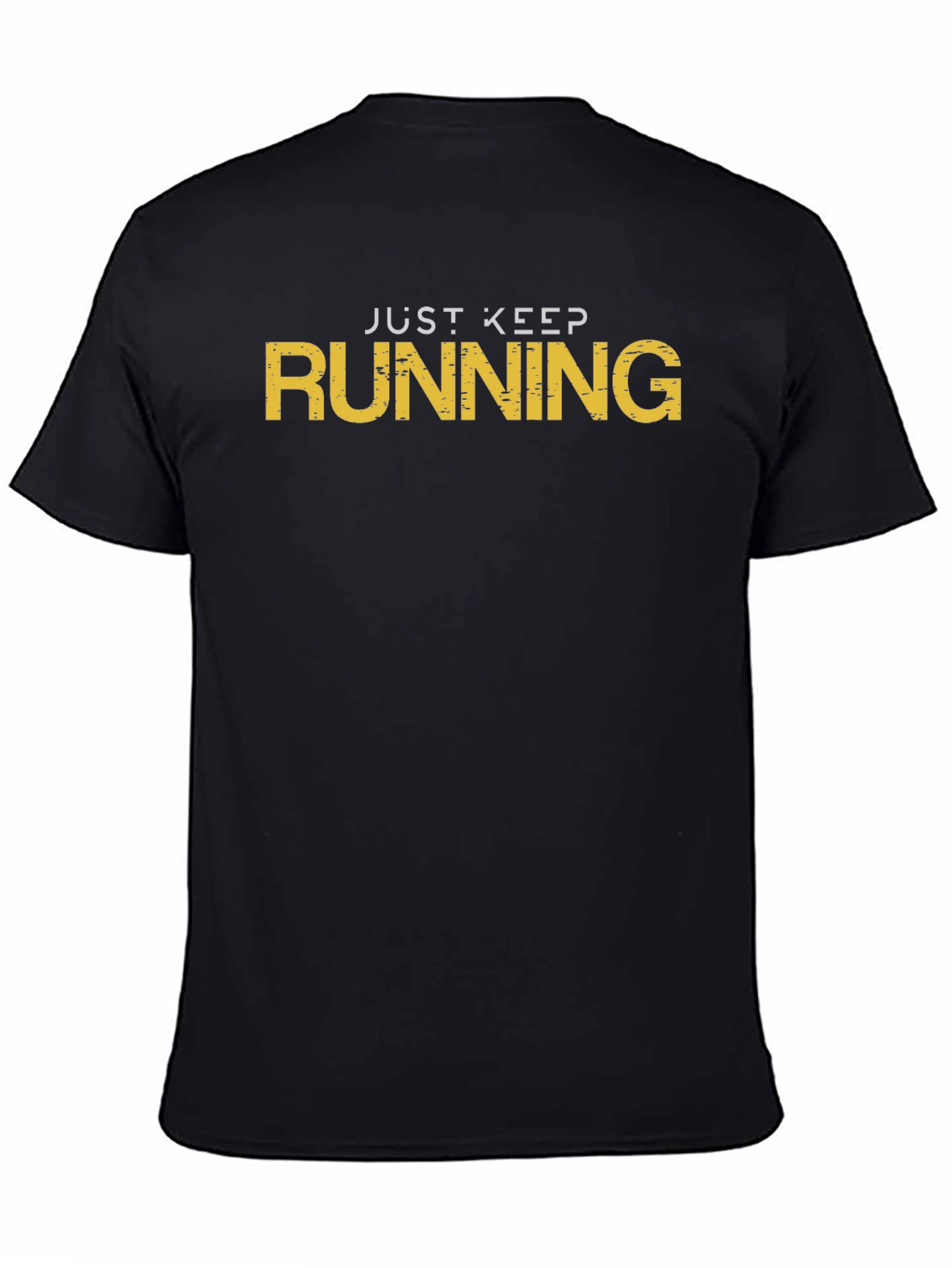 Just Keep Running Black Graphic T-Shirt