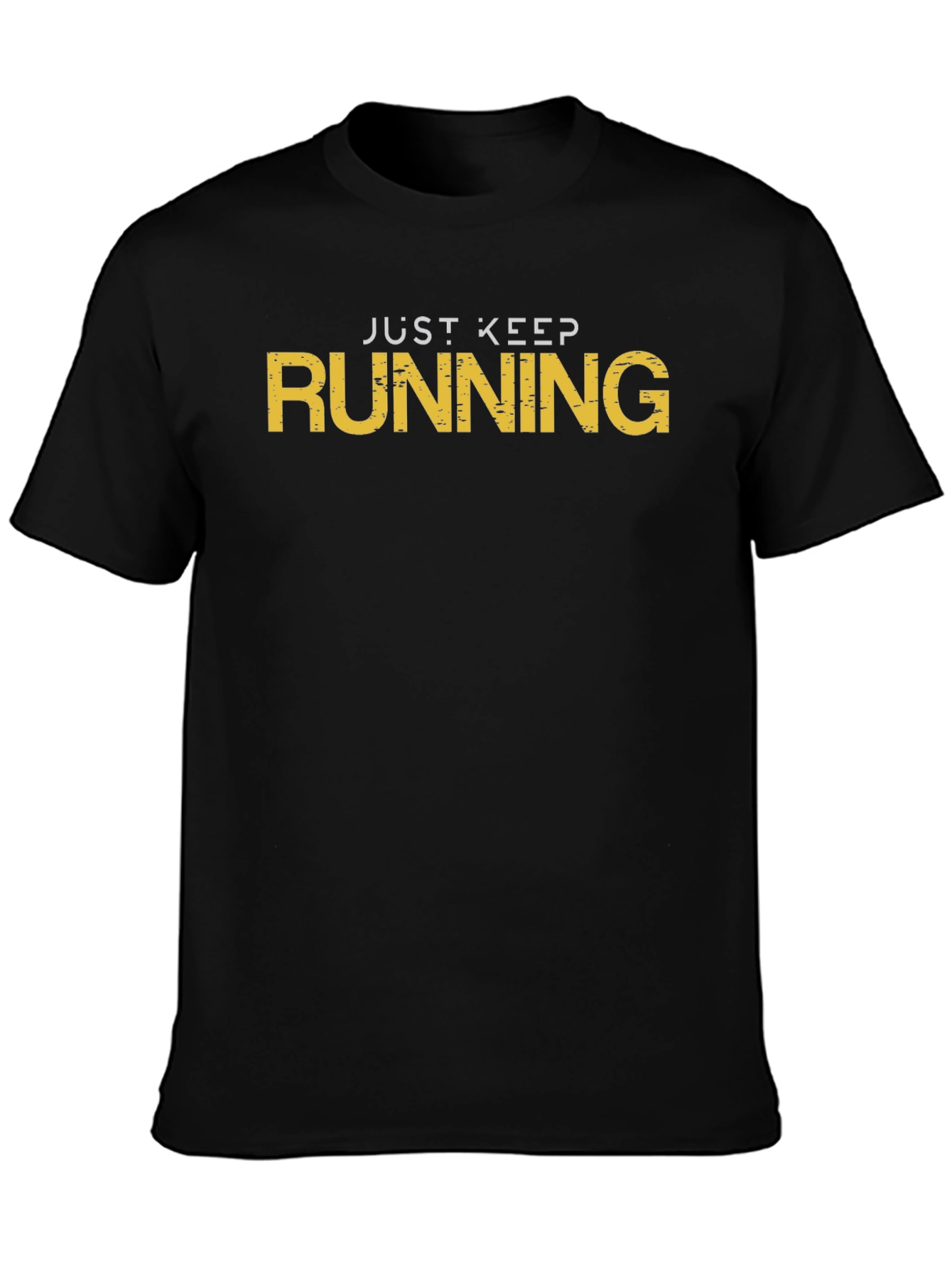 Just Keep Running Black Graphic T-Shirt