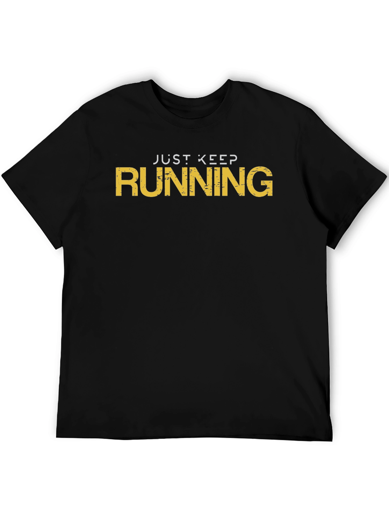 Just Keep Running Black Graphic T-Shirt