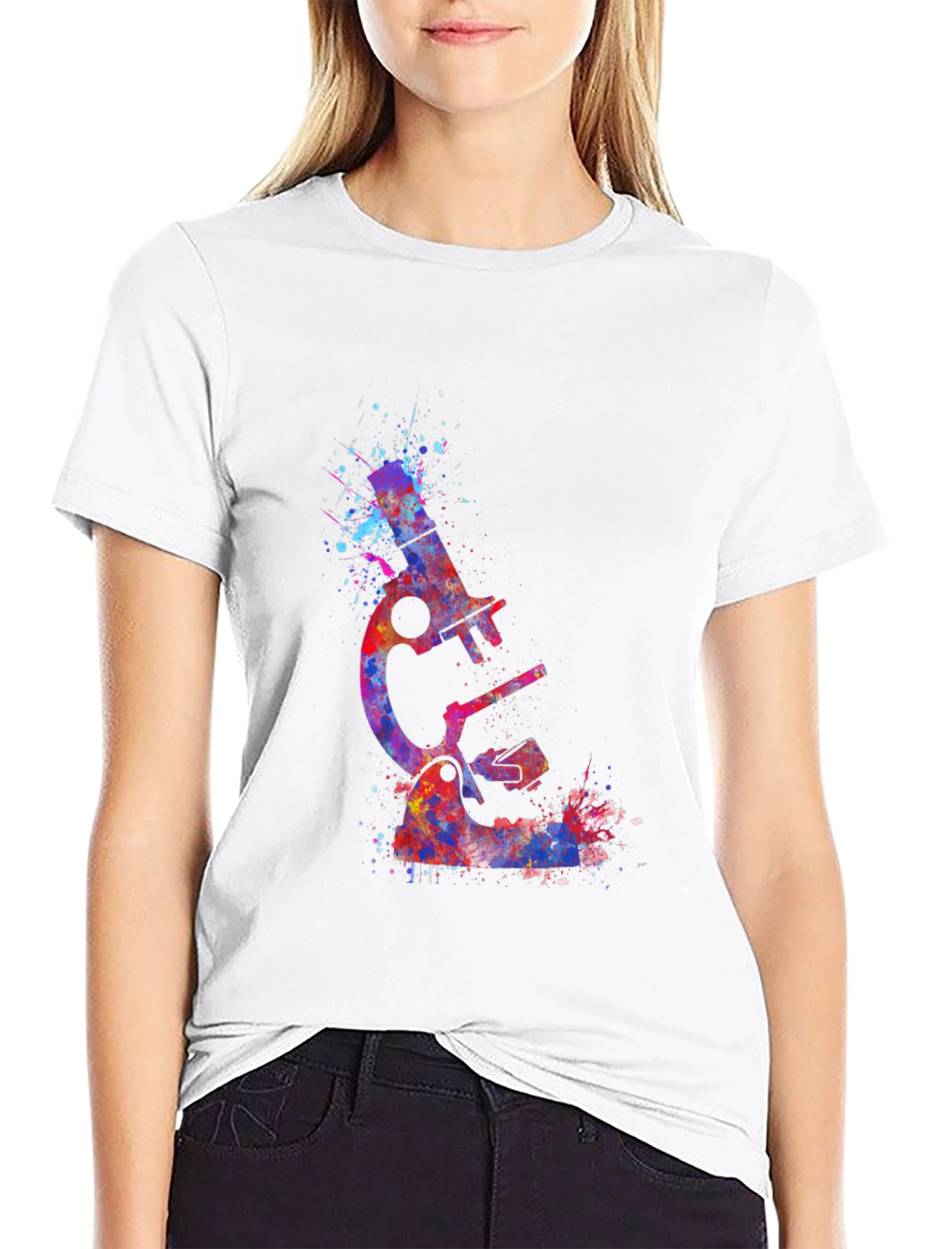 Watercolor Microscope Graphic T-Shirt