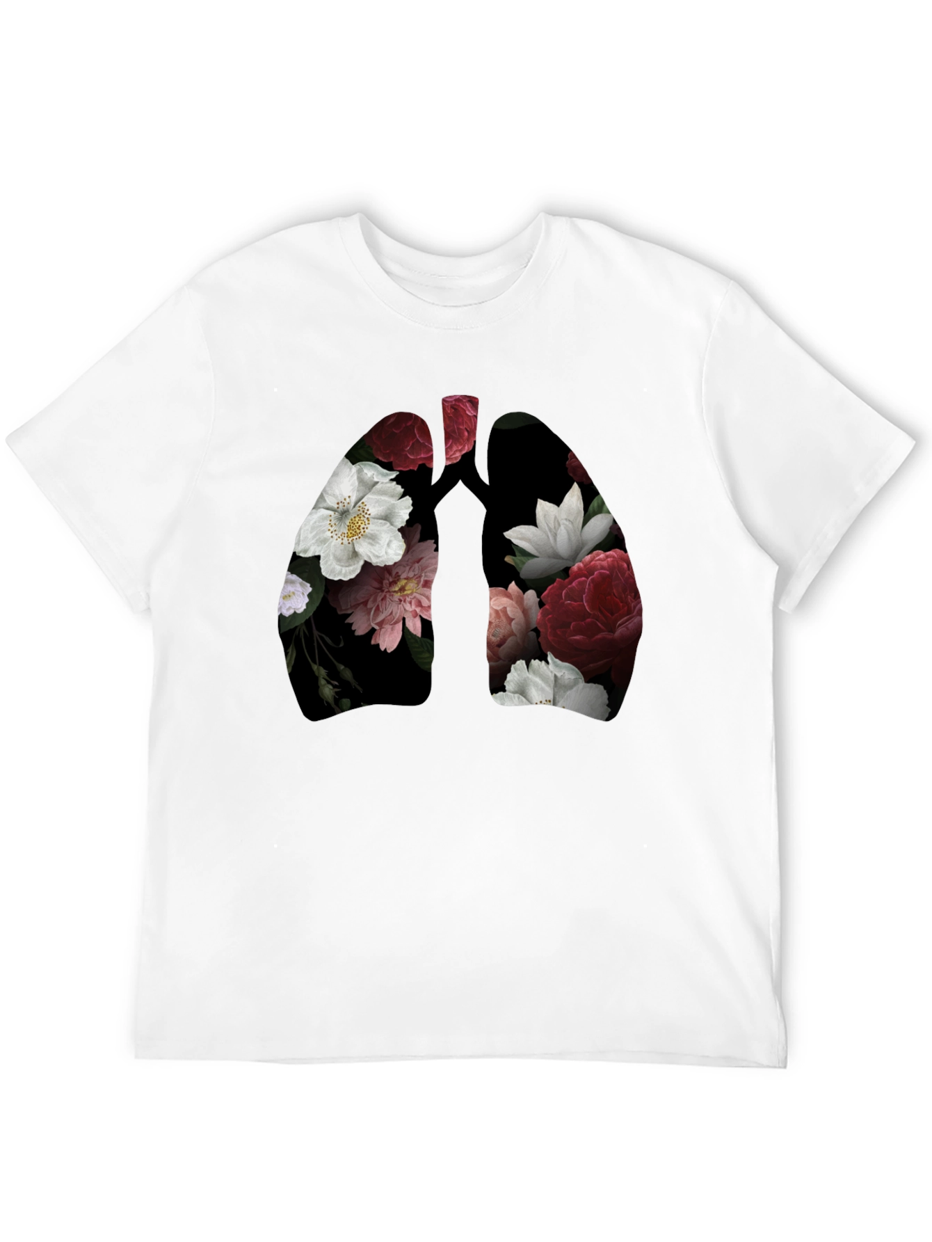 Floral Lungs Graphic T-Shirt - Black