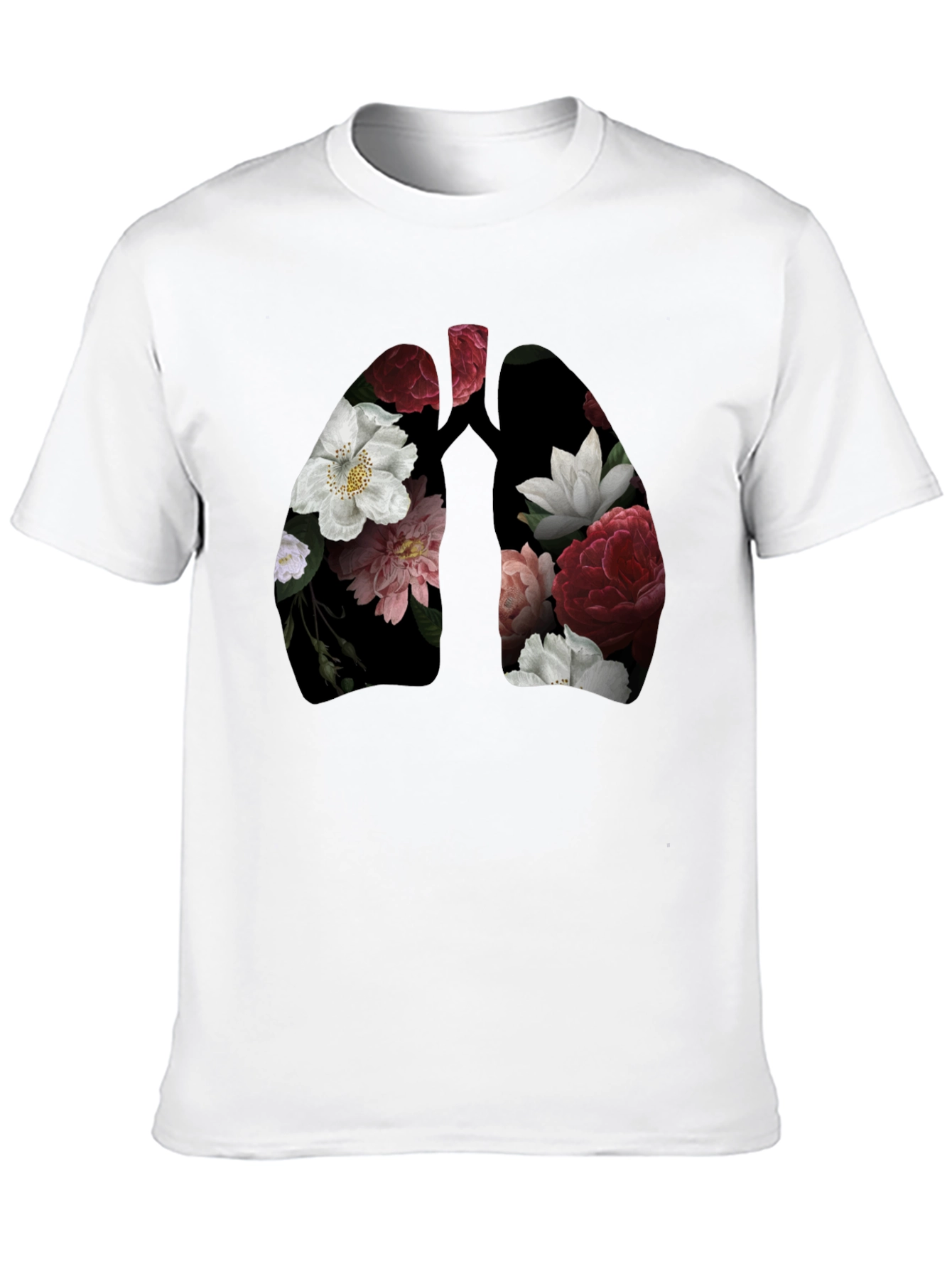 Floral Lungs Graphic T-Shirt - Black