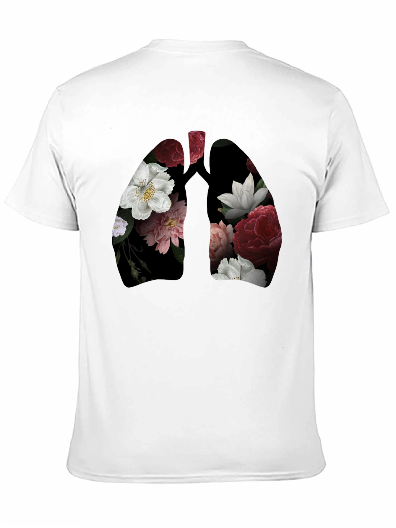 Floral Lungs Graphic T-Shirt - Black