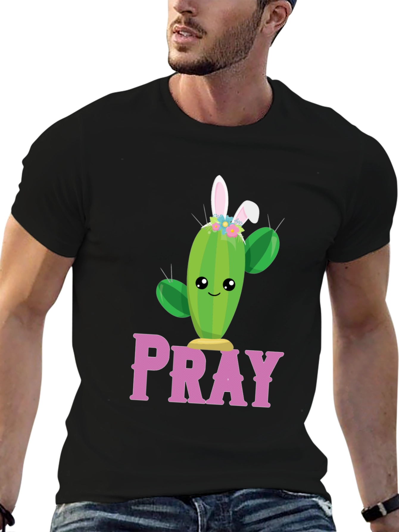 Pray Cactus Easter Bunny T-Shirt