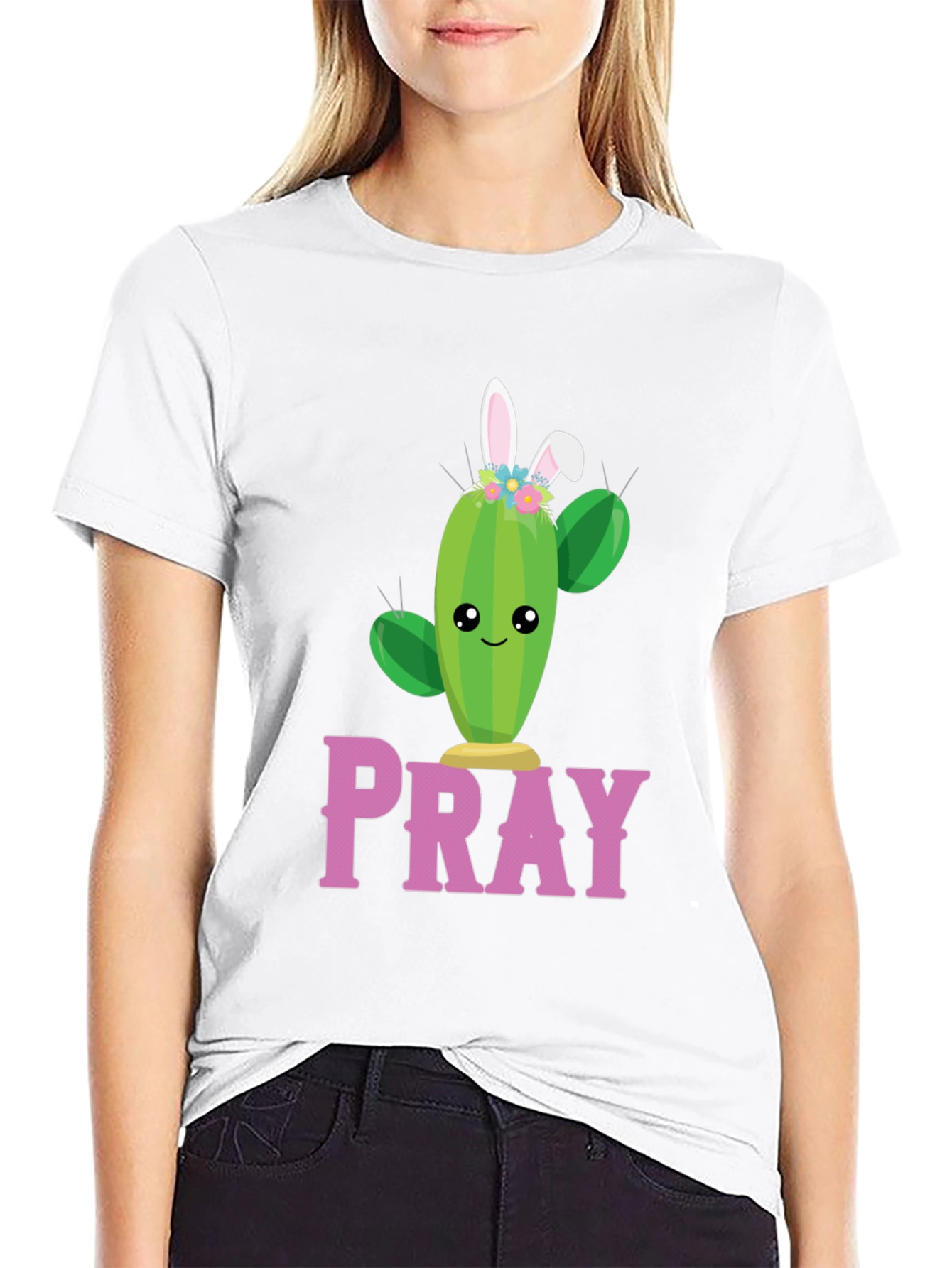 Pray Cactus Easter Bunny T-Shirt