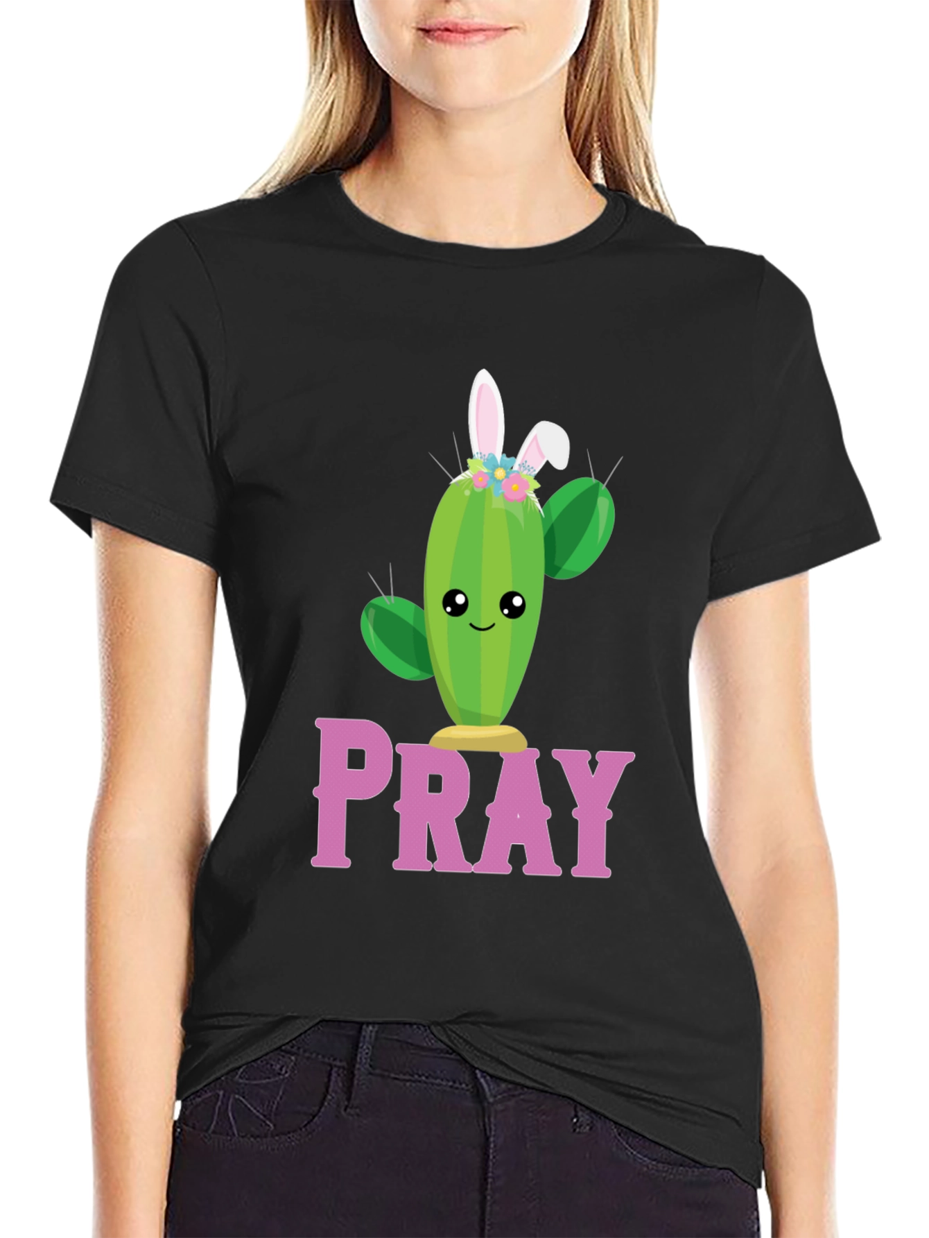 Pray Cactus Easter Bunny T-Shirt
