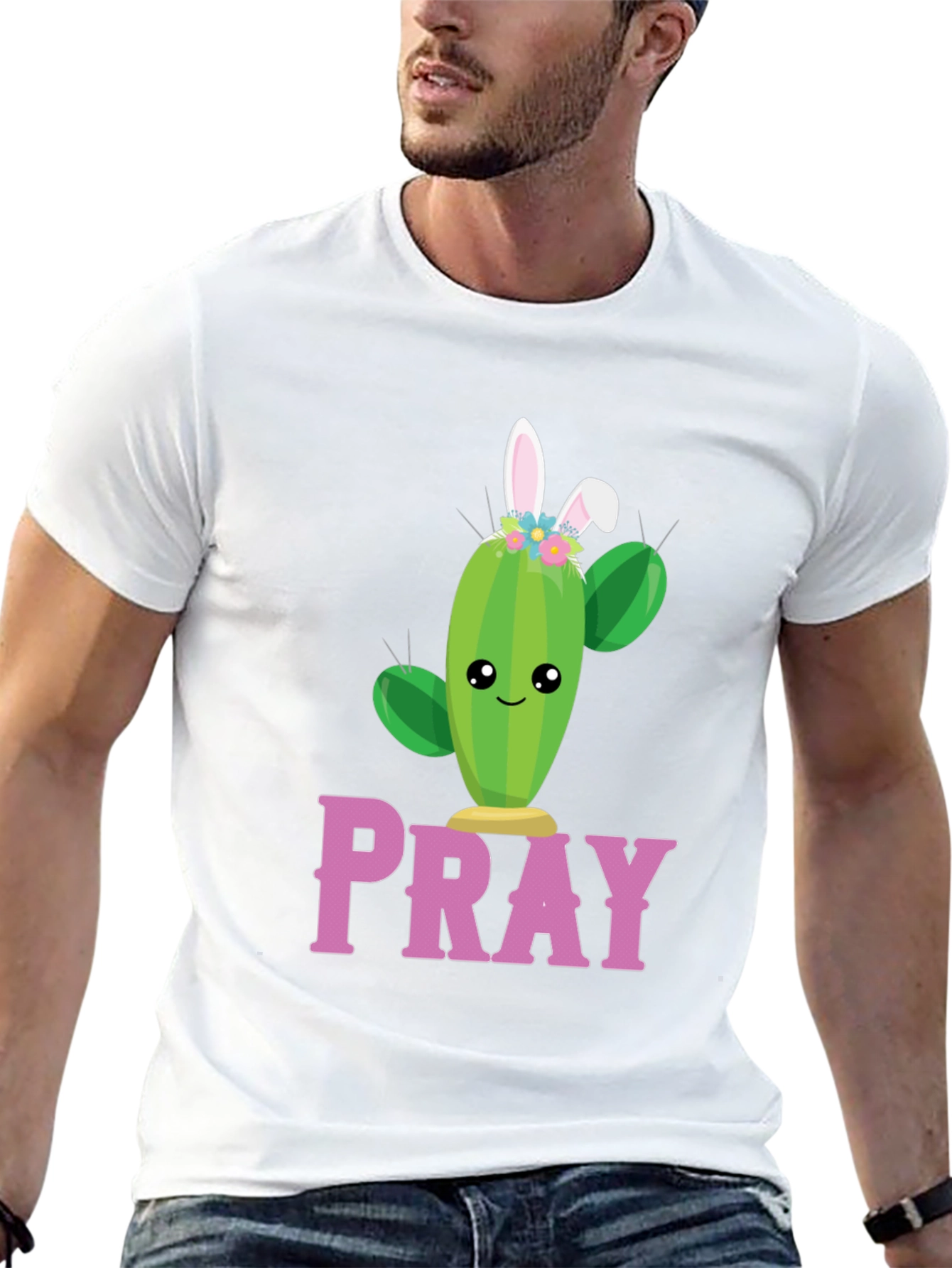 Pray Cactus Easter Bunny T-Shirt