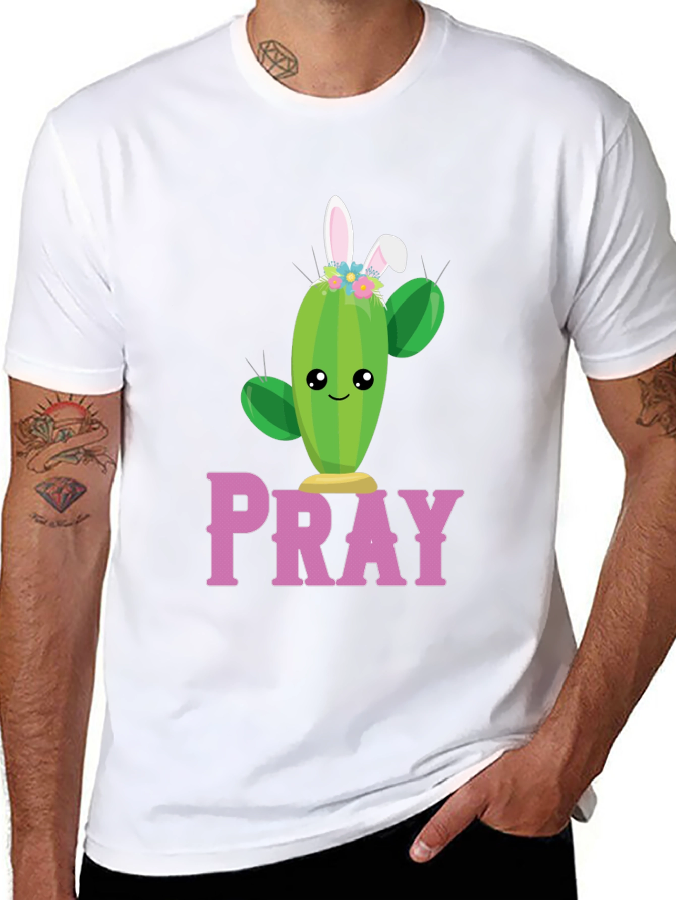 Pray Cactus Easter Bunny T-Shirt