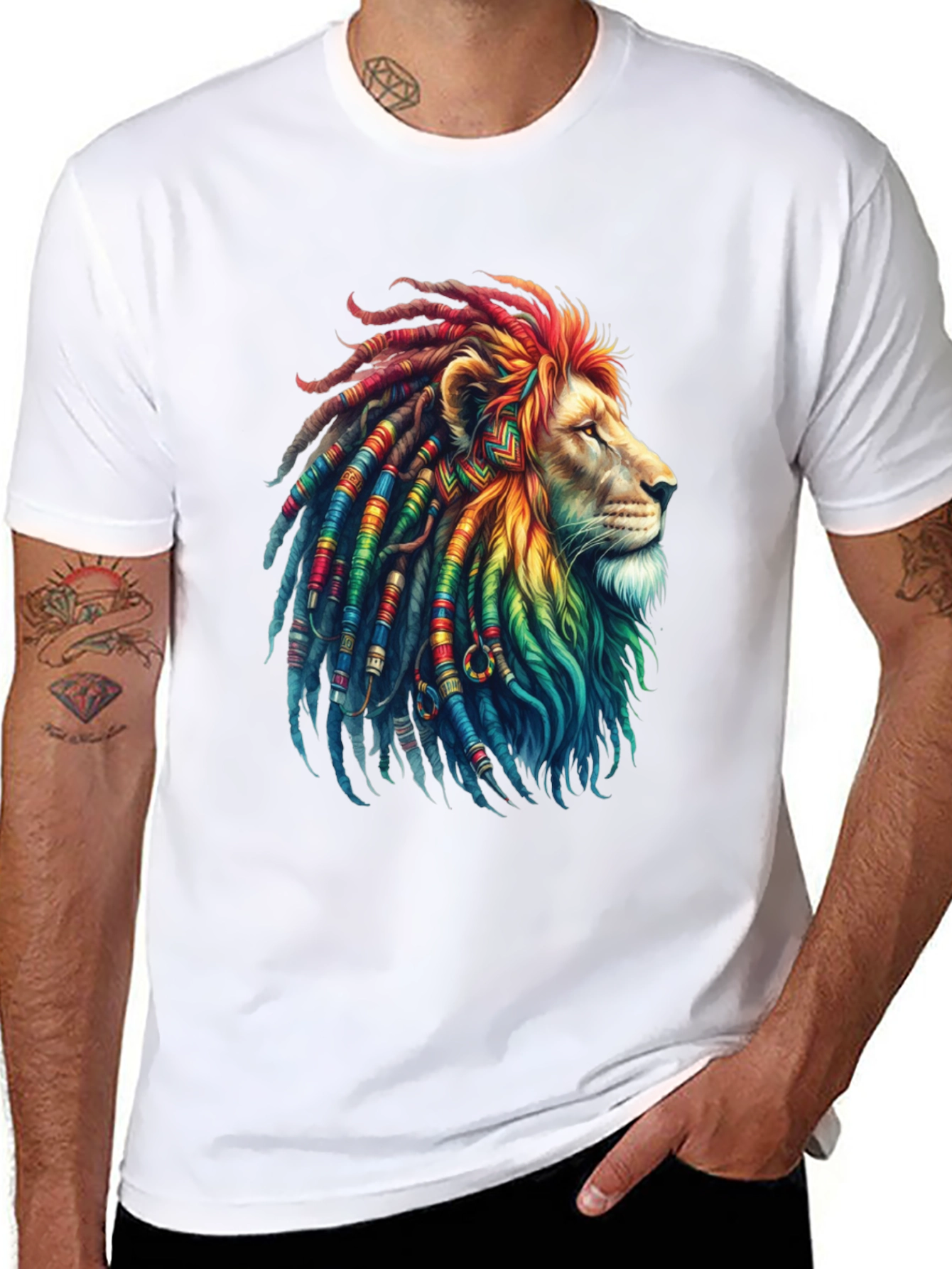 Rasta Lion Graphic Tee - Cool Reggae Vibe Shirt