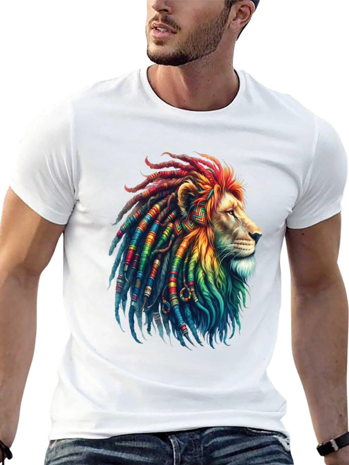 Rasta Lion Graphic Tee - Cool Reggae Vibe Shirt
