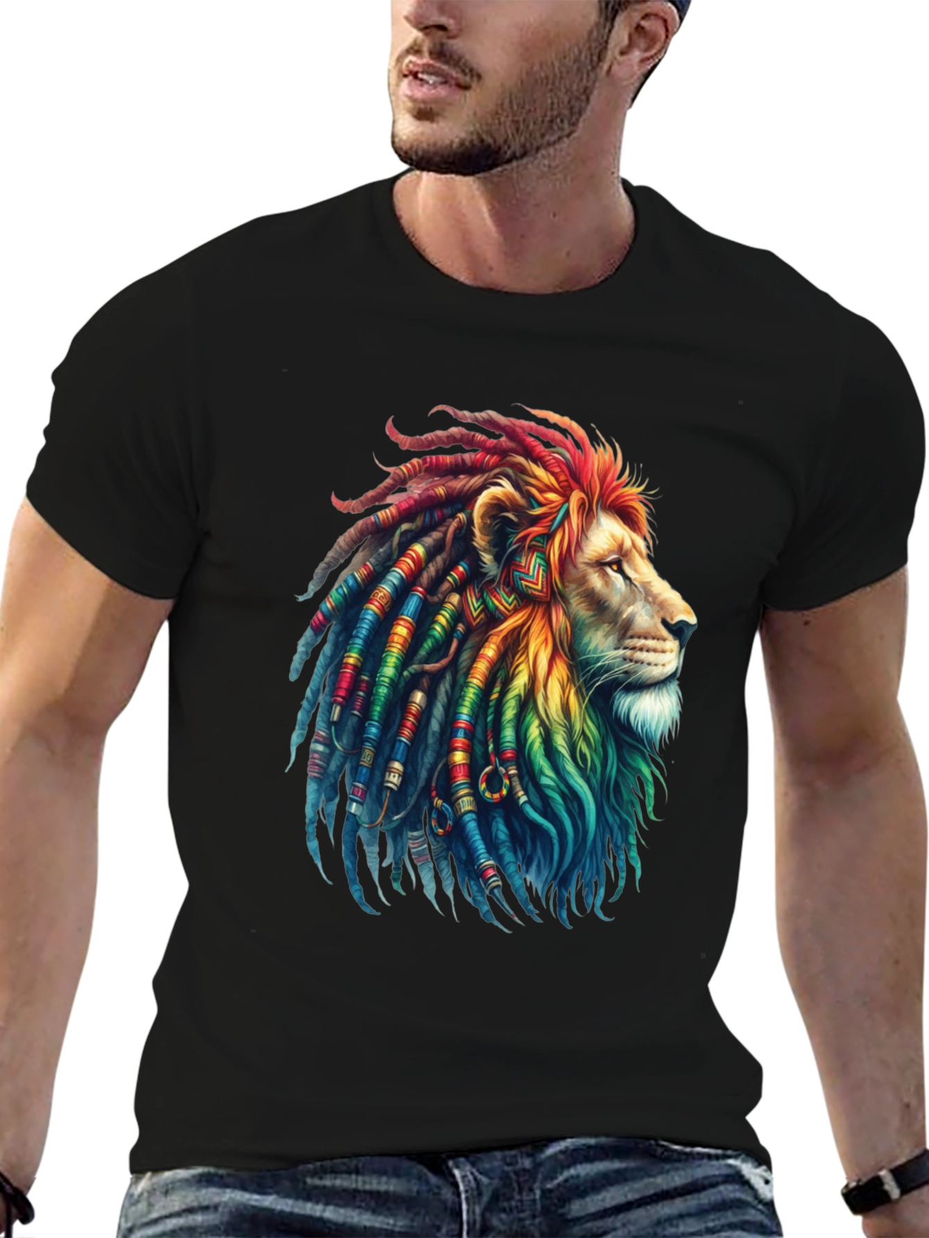 Rasta Lion Graphic Tee - Cool Reggae Vibe Shirt