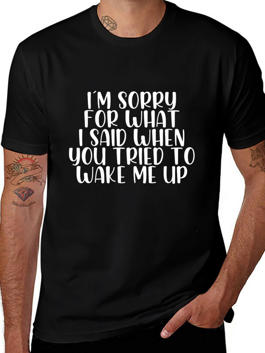 Funny Wake Me Up Graphic Tee - Black