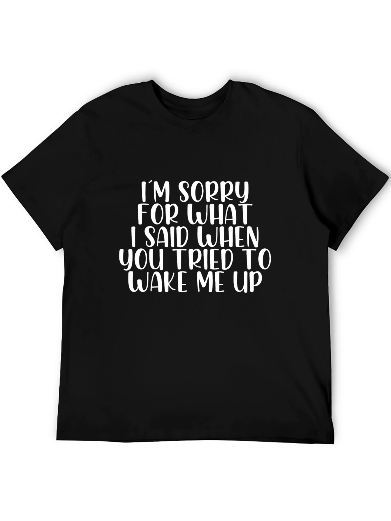 Funny Wake Me Up Graphic Tee - Black