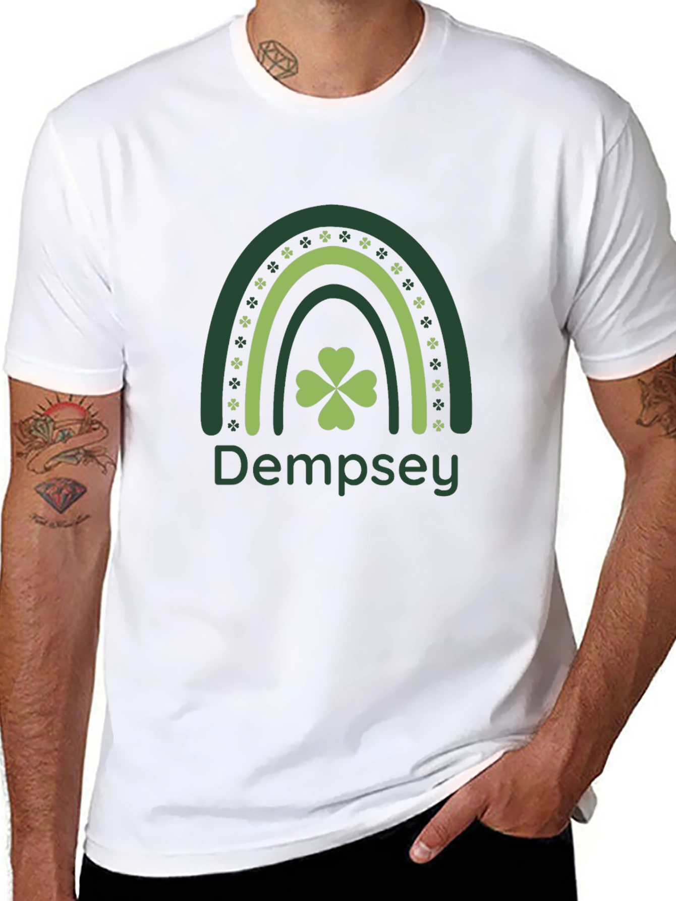 Dempsey Rainbow Shamrock St. Patricks Day T-Shirt