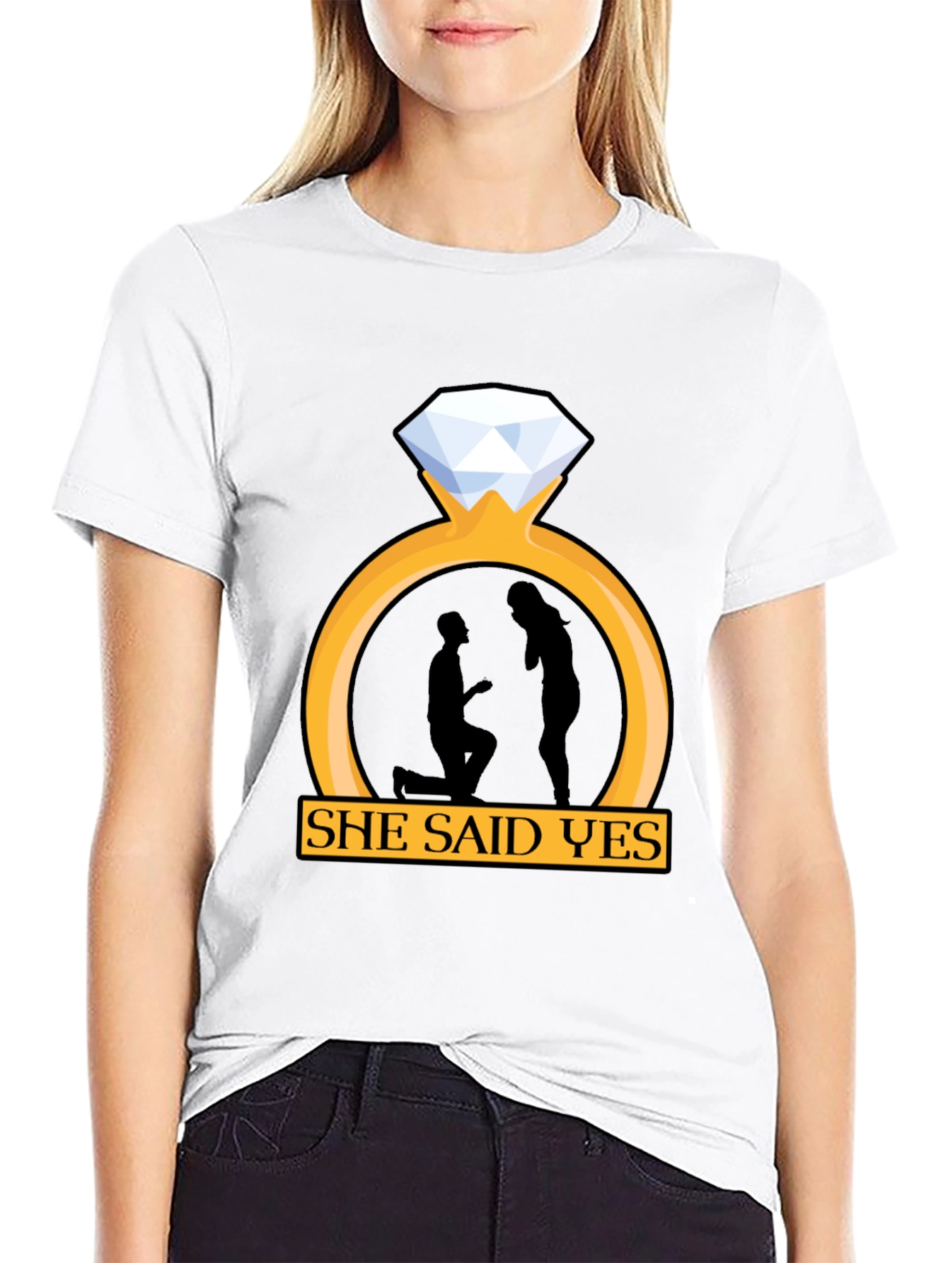 She Said Yes Engagement T-Shirt