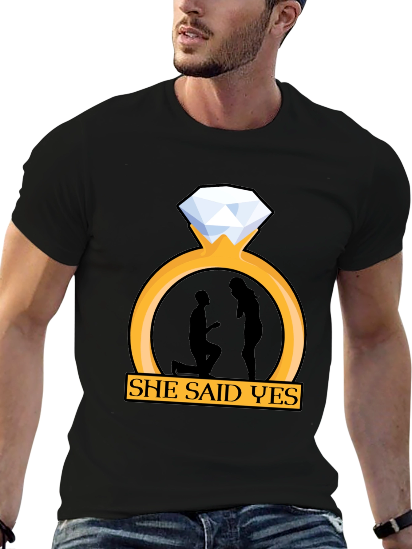 She Said Yes Engagement T-Shirt