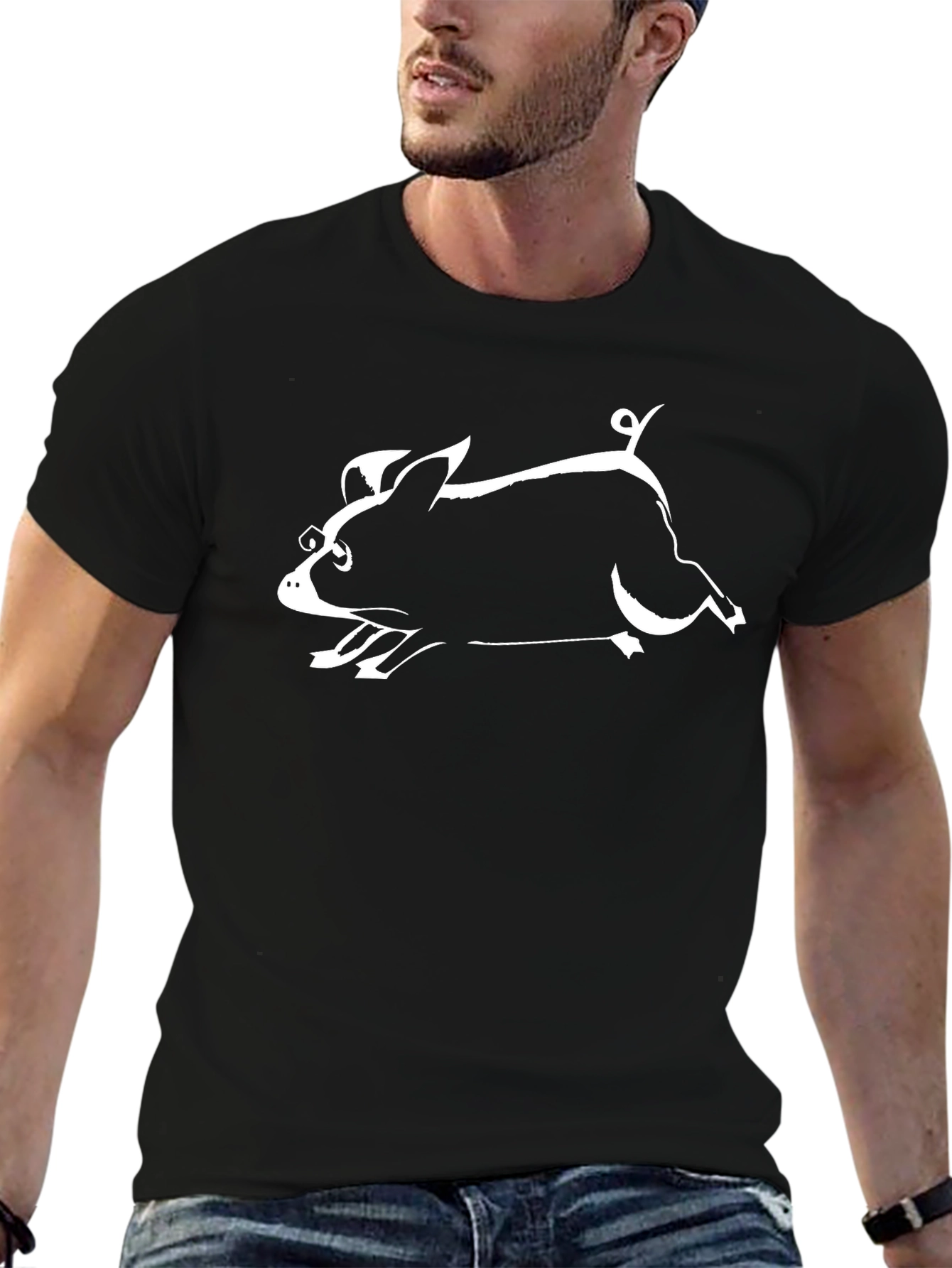 Black Pig T-Shirt - Funny Animal Tee