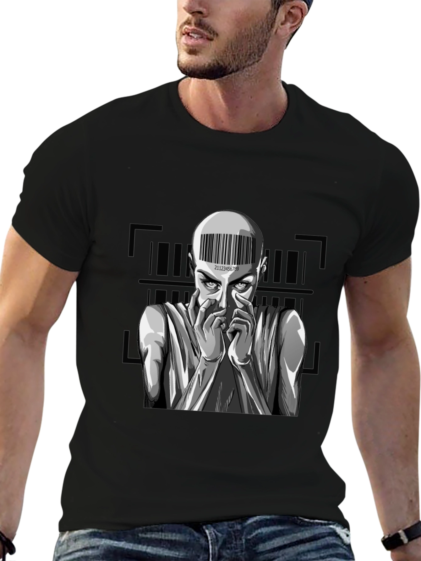 Barcode Woman Graphic Tee - Black