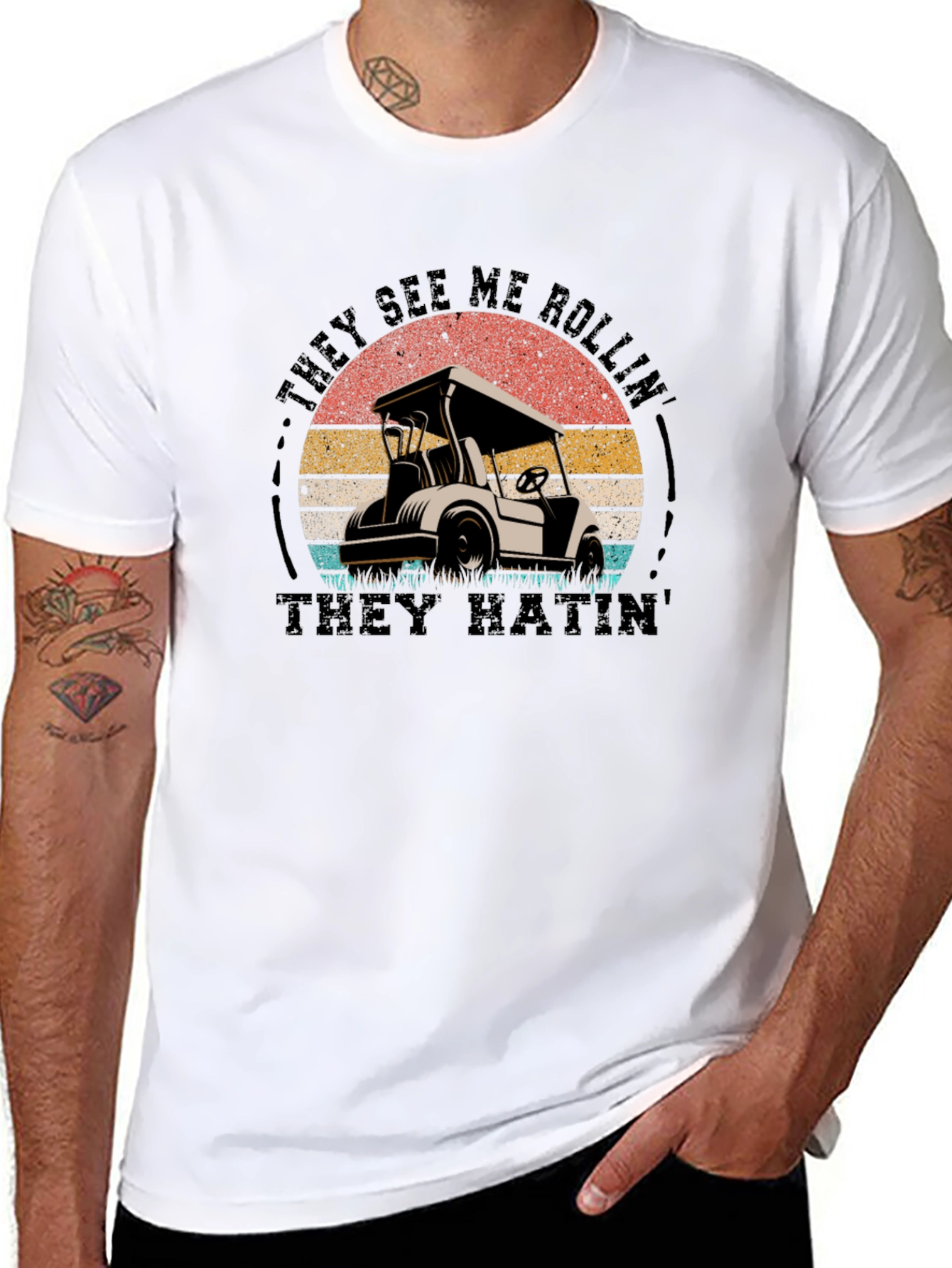 They See Me Rollin Mens Black T-Shirt