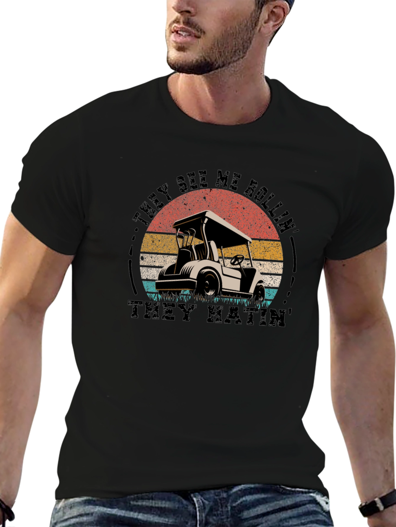 They See Me Rollin Mens Black T-Shirt